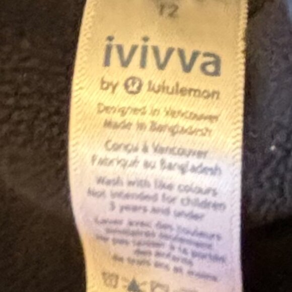 ivivva by lululemon girls black rain jacket size 12 - Picture 3 of 4
